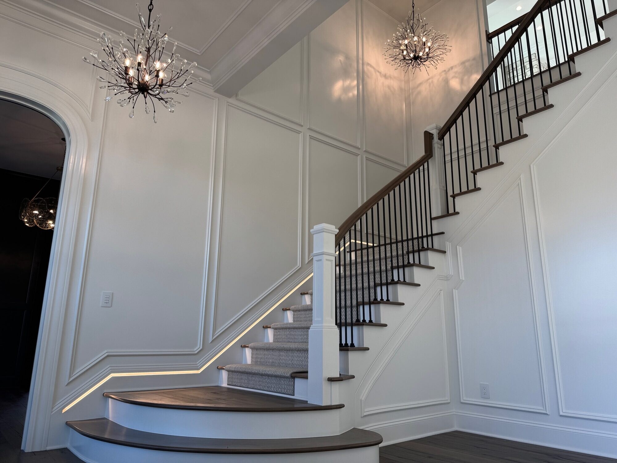 Architectural lighting in a luxury home, Raleigh